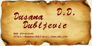 Dušana Dubljević vizit kartica